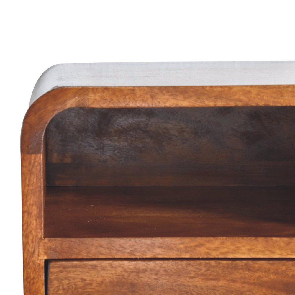 Brown Solid Wood Square One Drawer Floating Nightstand - 12-inch