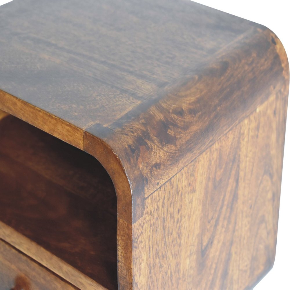 Brown Solid Wood Square One Drawer Floating Nightstand - 12-inch
