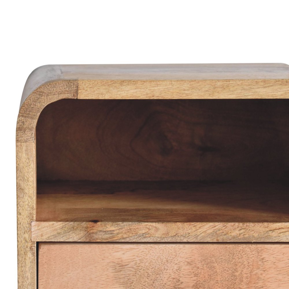 Oak Solid Wood One Drawer Floating Nightstand - 12-inch