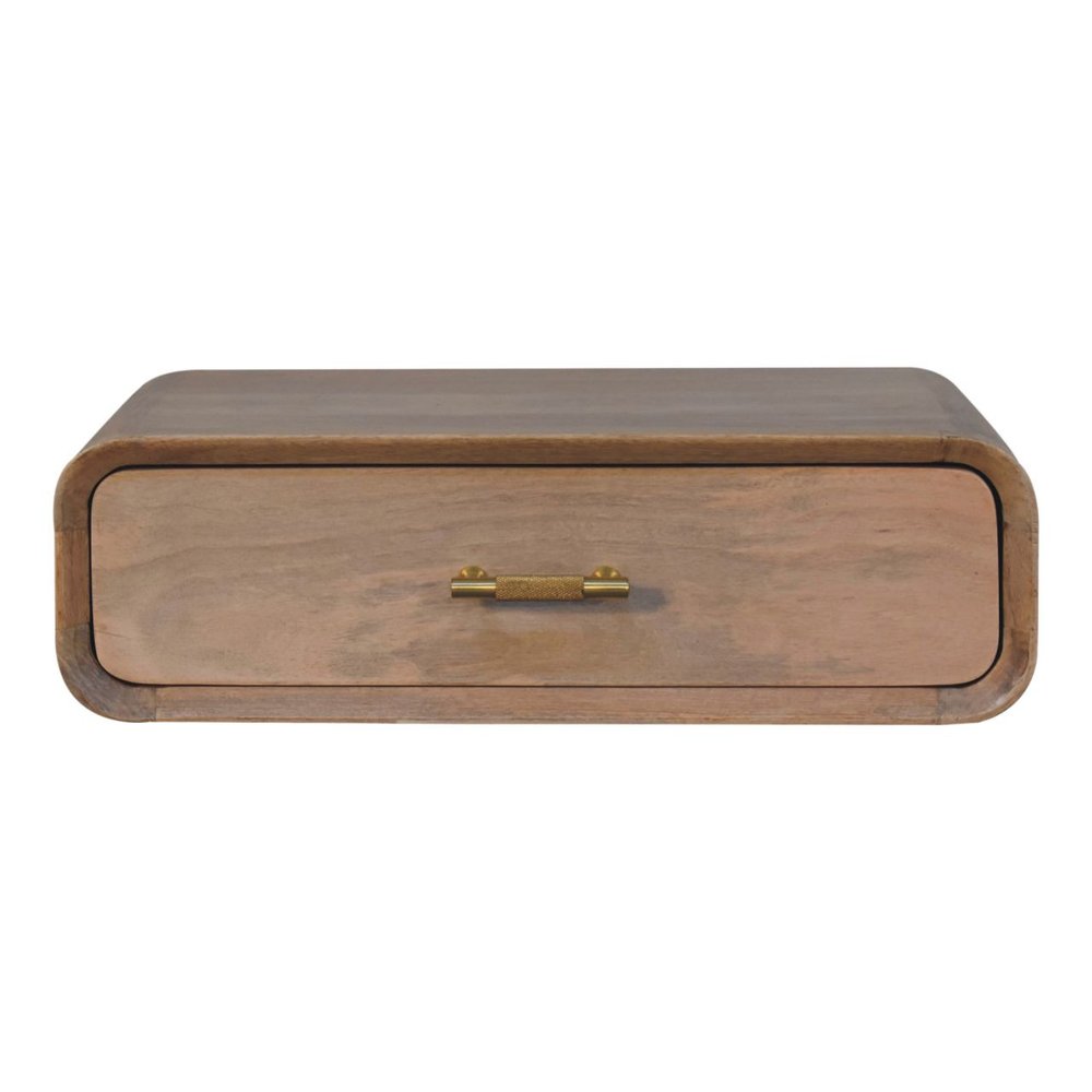Brown Solid Wood One Drawer Floating Nightstand - 20-inch