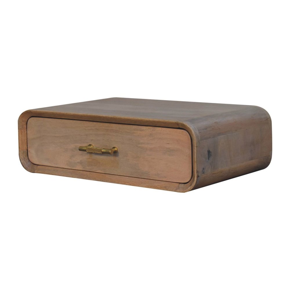 Brown Solid Wood One Drawer Floating Nightstand - 20-inch