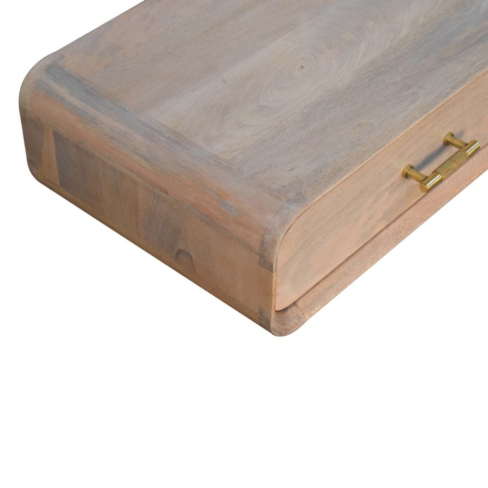 Brown Solid Wood One Drawer Floating Nightstand - 20-inch