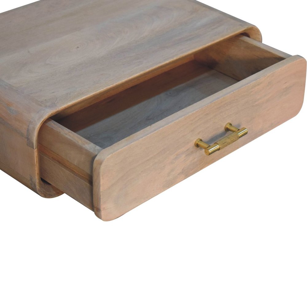 Brown Solid Wood One Drawer Floating Nightstand - 20-inch