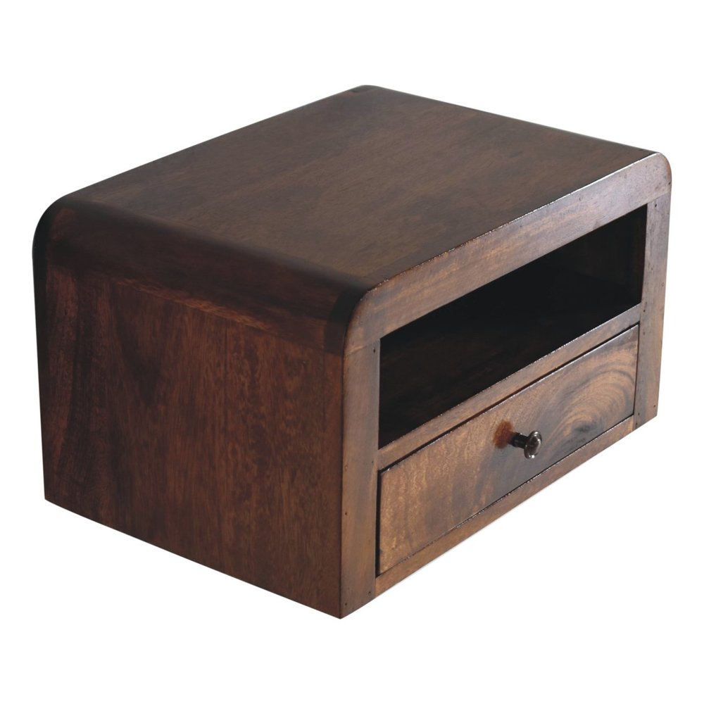 Chestnut Solid Wood One Drawer Floating Nightstand - 18-inch