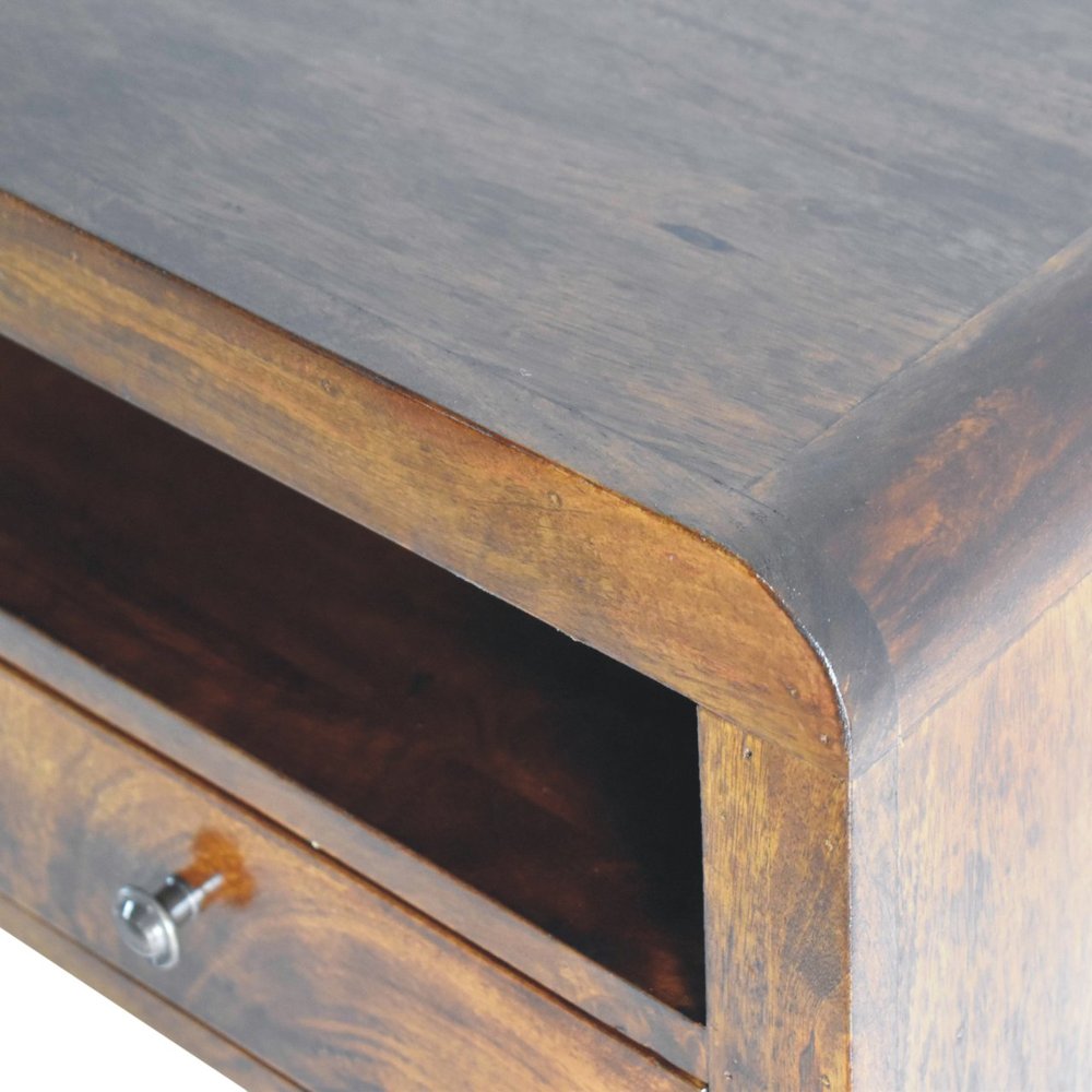 Chestnut Solid Wood One Drawer Floating Nightstand - 18-inch