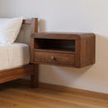 Chestnut Solid Wood One Drawer Floating Nightstand - 18-inch