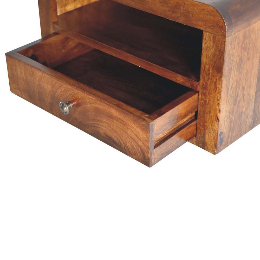 Chestnut Solid Wood One Drawer Floating Nightstand - 18-inch