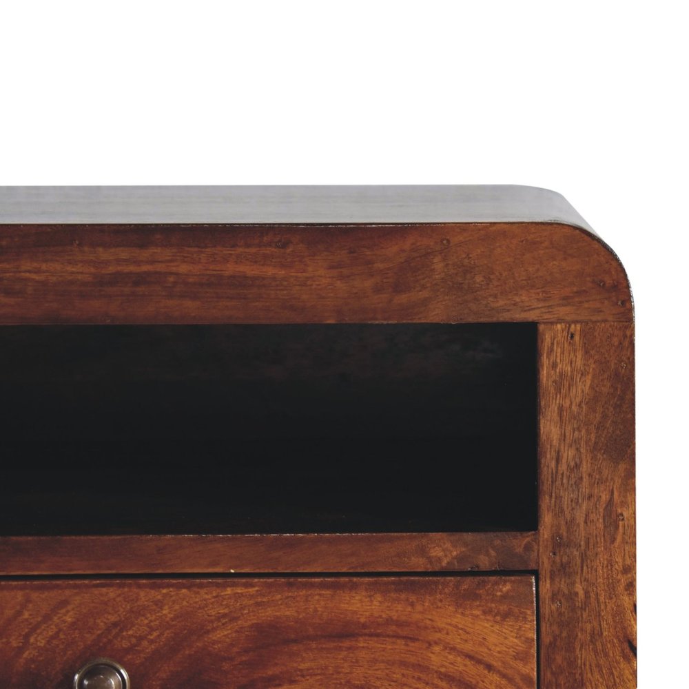 Chestnut Solid Wood One Drawer Floating Nightstand - 18-inch