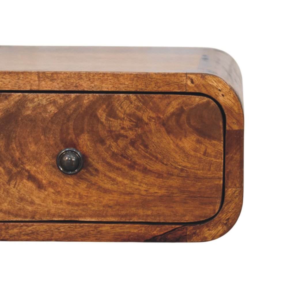 Chestnut Solid Wood One Drawer Floating Nightstand - 12-inch