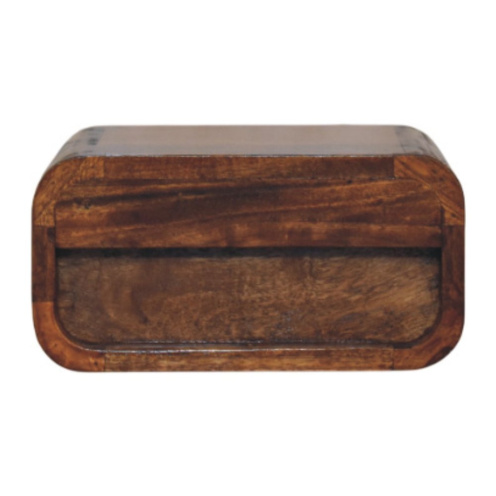Chestnut Solid Wood One Drawer Floating Nightstand - 12-inch