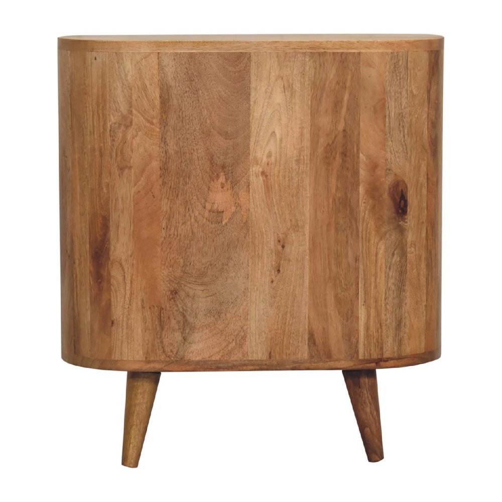 Oak Solid Wood Oval Accent Cabinet with Three Drawers - 26-inch