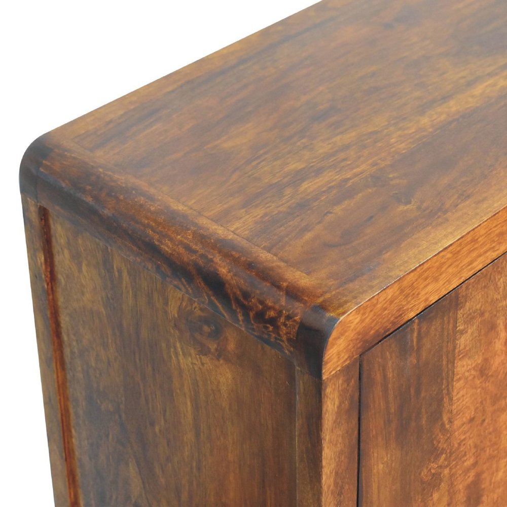 Brown Distressed Solid Wood Accent Cabinet with Single Door and Four Drawers