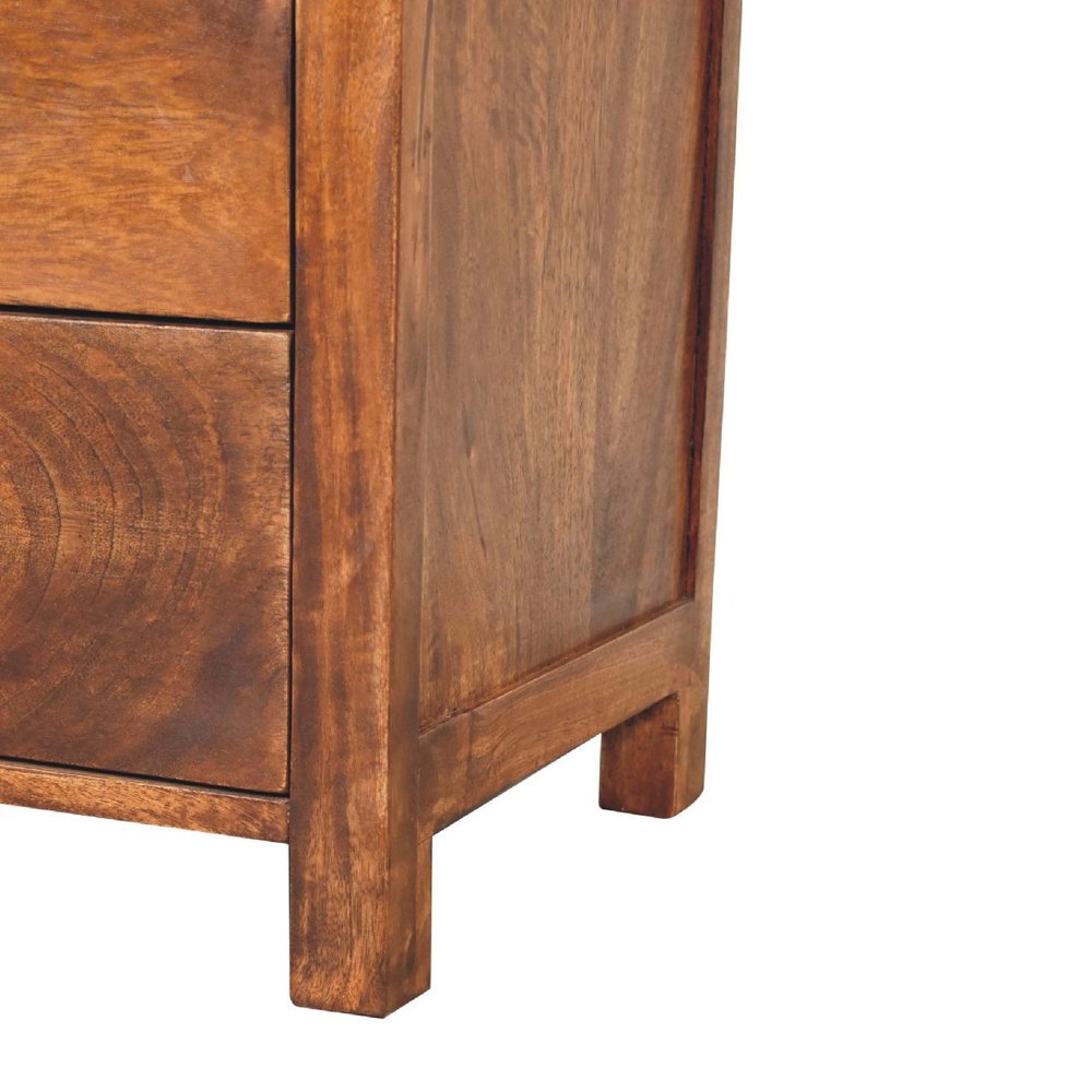 Brown Distressed Solid Wood Accent Cabinet with Single Door and Four Drawers