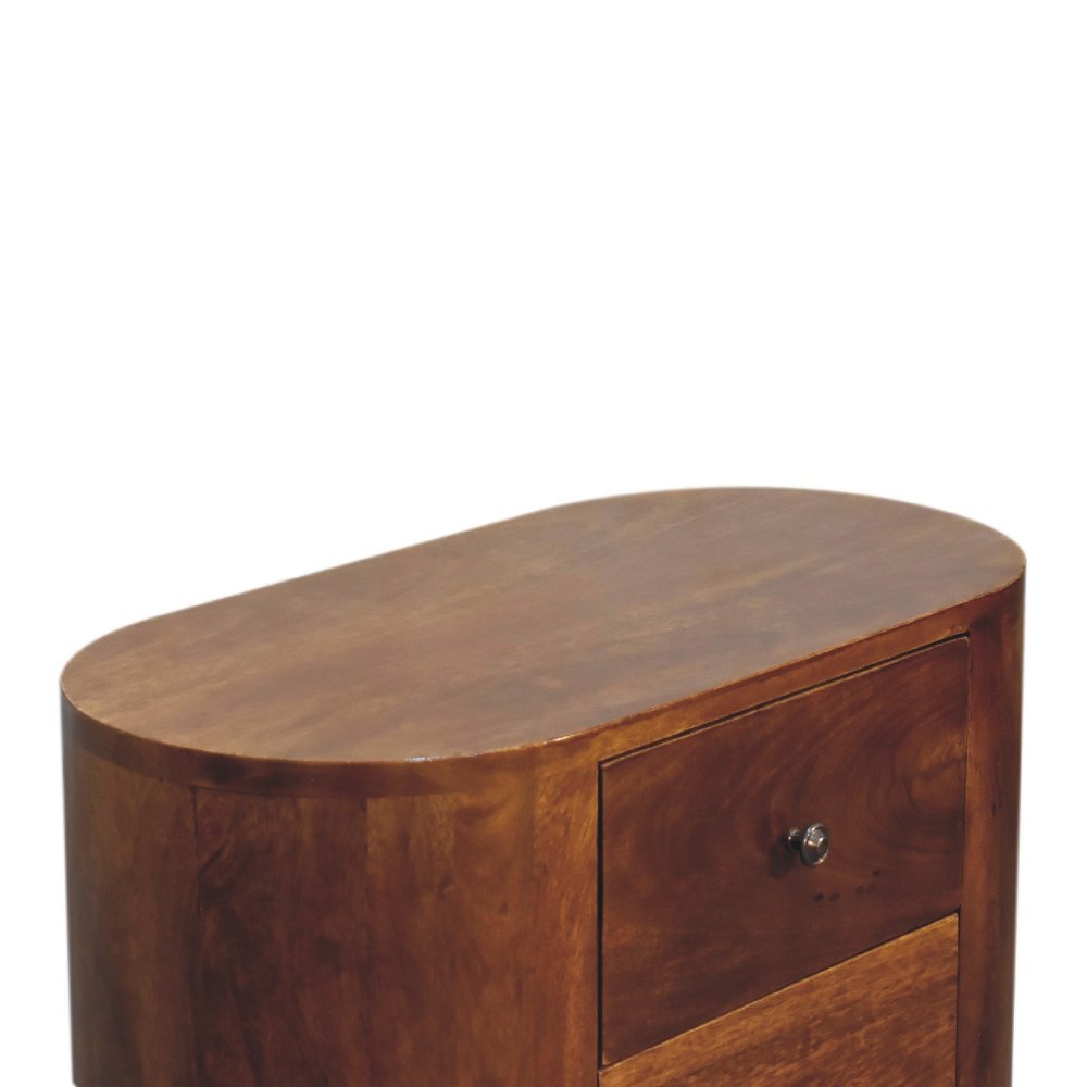 Chestnut Solid Wood Accent Cabinet with Two Doors and Three Drawers - 26-inch