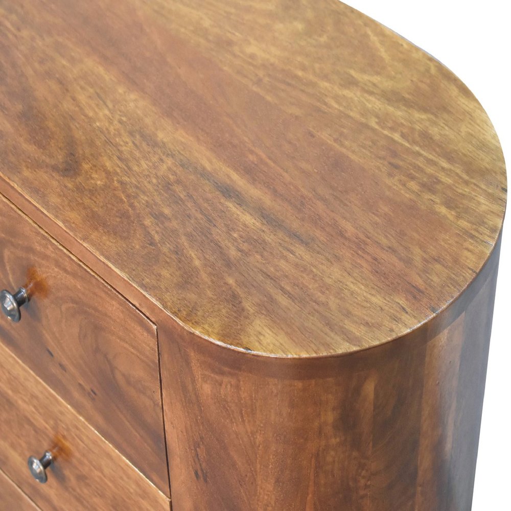 Chestnut Solid Wood Accent Cabinet with Two Doors and Three Drawers - 26-inch