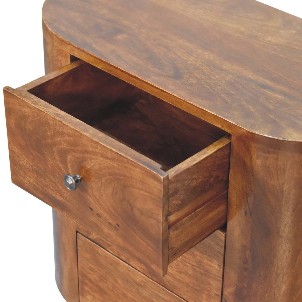 Chestnut Solid Wood Accent Cabinet with Two Doors and Three Drawers - 26-inch