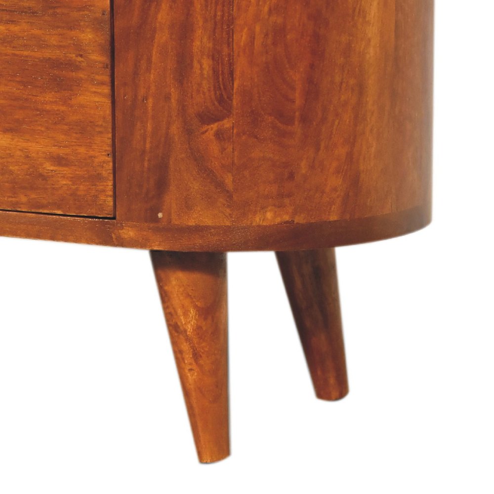 Chestnut Solid Wood Accent Cabinet with Two Doors and Three Drawers - 26-inch