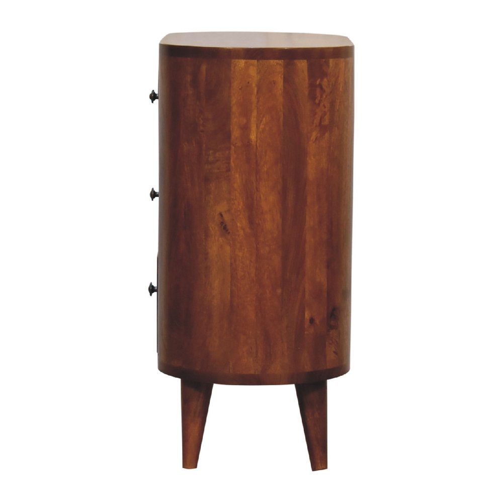 Chestnut Solid Wood Accent Cabinet with Two Doors and Three Drawers - 26-inch