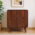 Brown Solid Wood Accent Cabinet with Two Doors - 26-inch