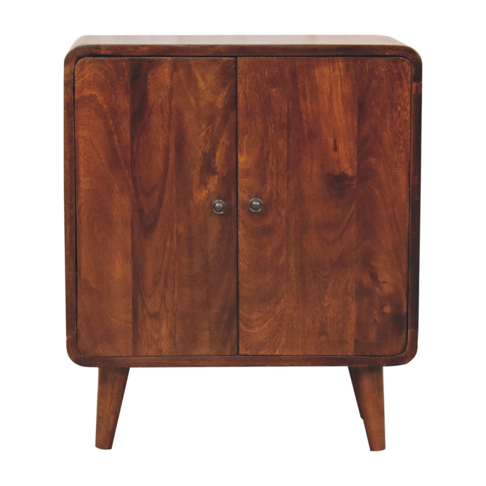 Brown Solid Wood Accent Cabinet with Two Doors - 26-inch