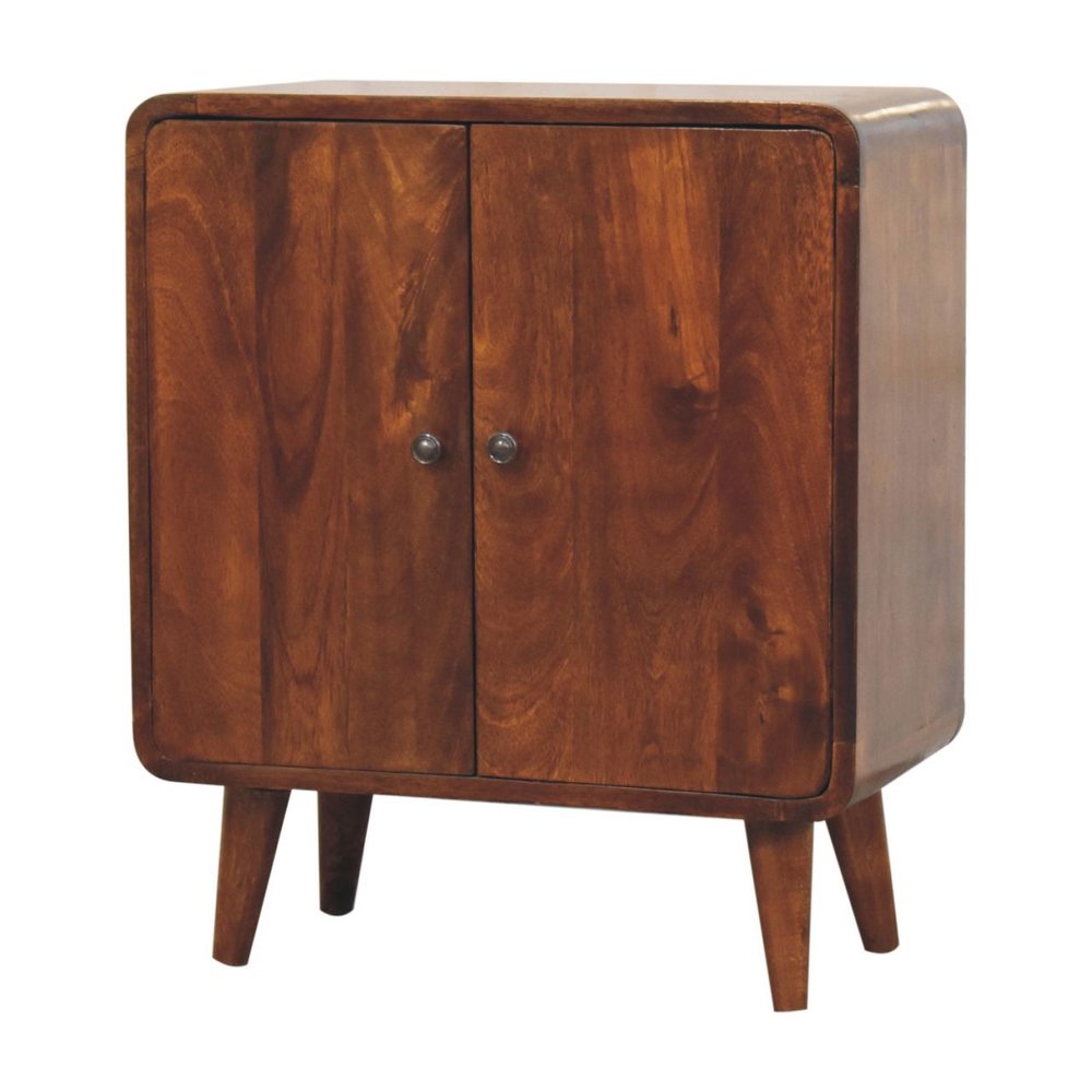 Brown Solid Wood Accent Cabinet with Two Doors - 26-inch