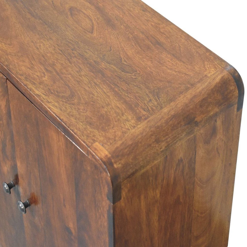 Brown Solid Wood Accent Cabinet with Two Doors - 26-inch