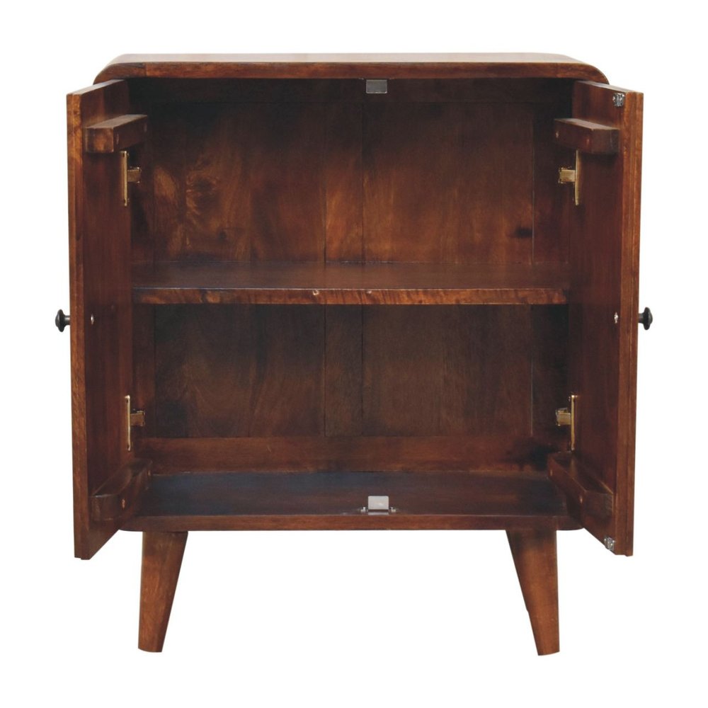 Brown Solid Wood Accent Cabinet with Two Doors - 26-inch