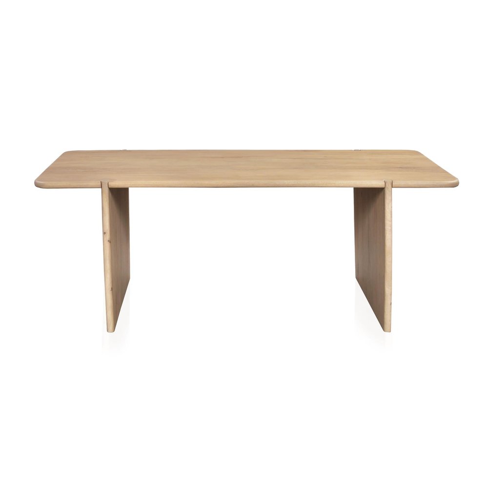 Natural Wood Double Pedestal Base Dining Table - 80-inch