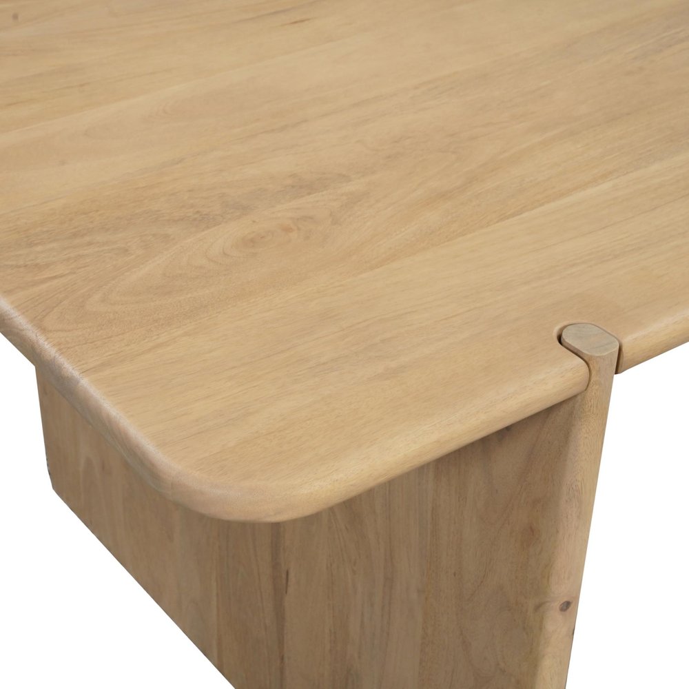 Natural Wood Double Pedestal Base Dining Table - 80-inch