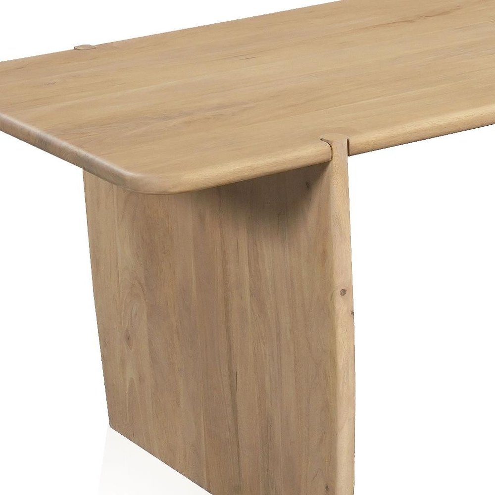 Natural Wood Double Pedestal Base Dining Table - 80-inch