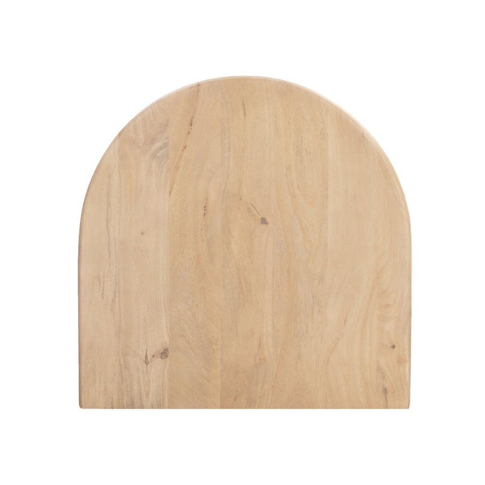 Natural Solid Wood Block End Table with Shelf - 22-inch
