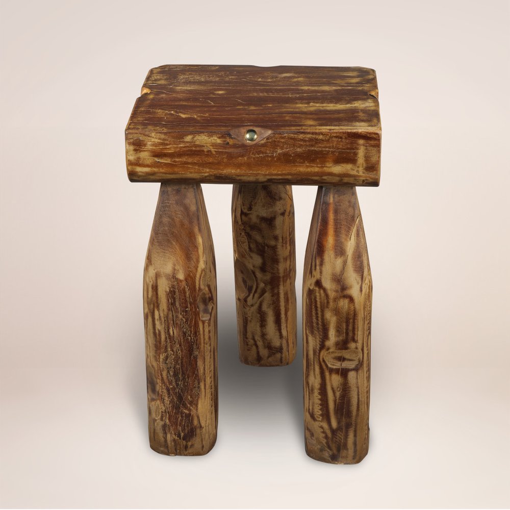 Brown Distressed Reclaimed Wood Square End Table - 24-inch