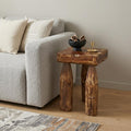 Brown Distressed Reclaimed Wood Square End Table - 24-inch