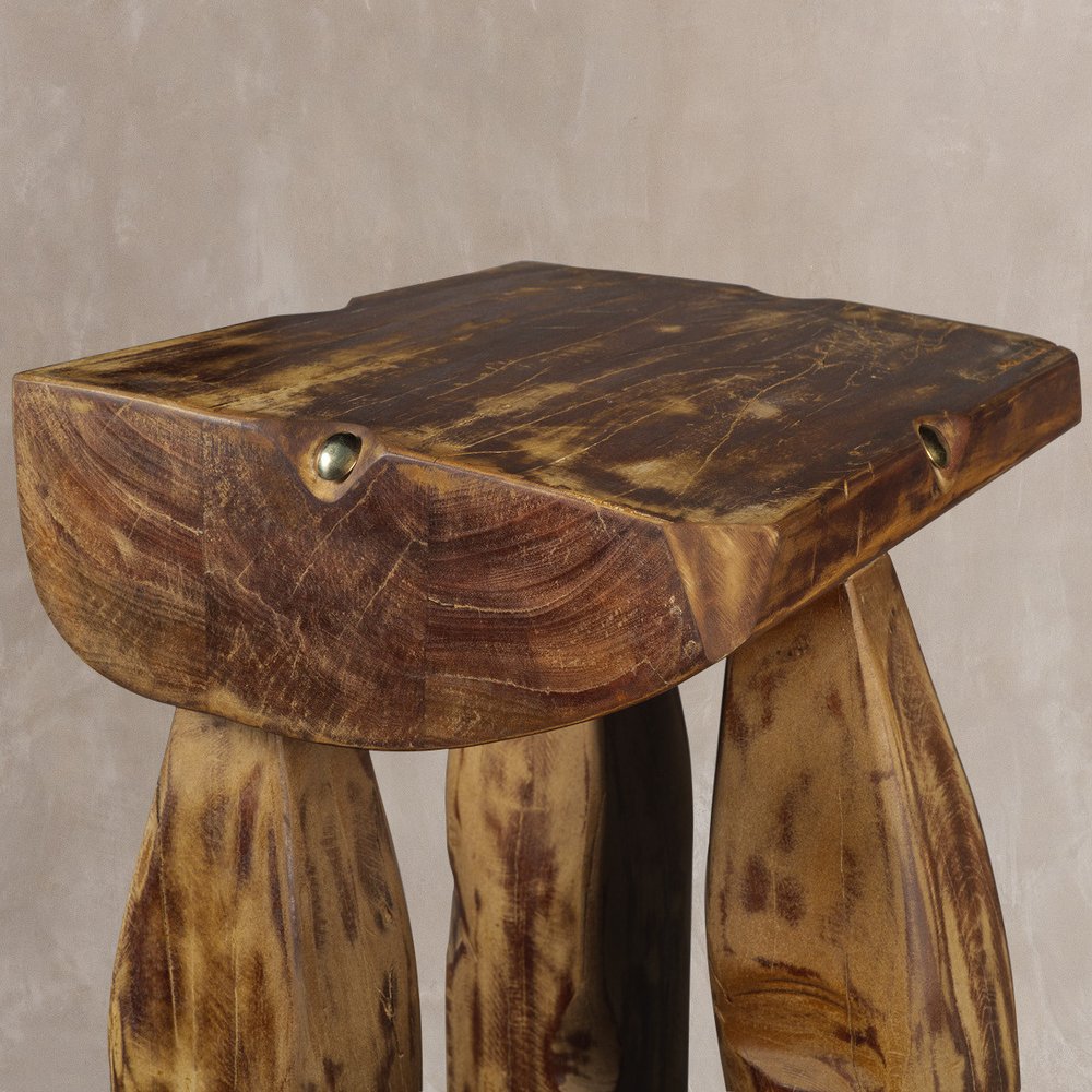 Brown Distressed Reclaimed Wood Square End Table - 24-inch