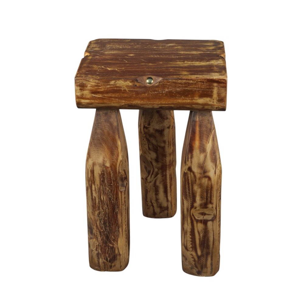 Brown Distressed Reclaimed Wood Square End Table - 24-inch