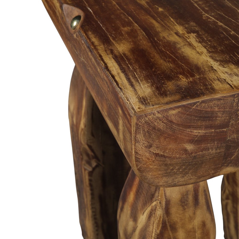 Brown Distressed Reclaimed Wood Square End Table - 24-inch