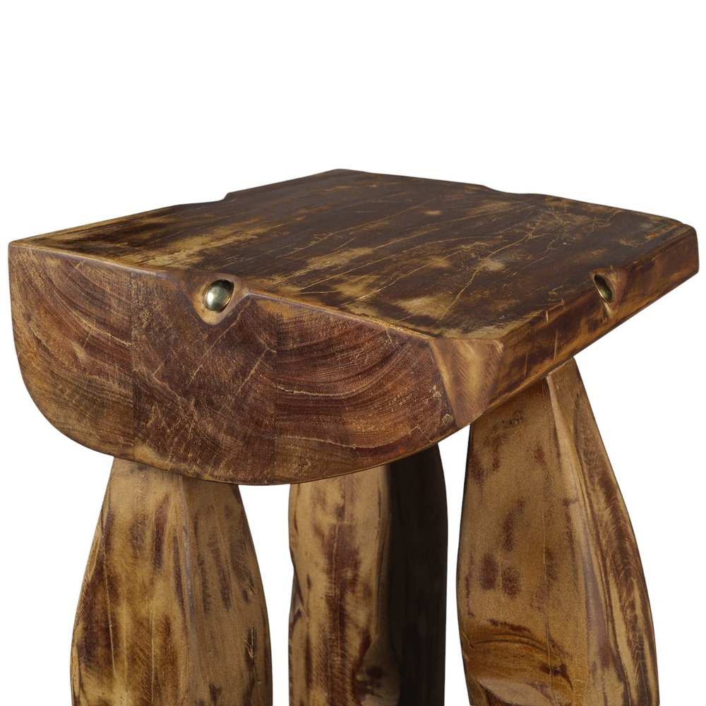 Brown Distressed Reclaimed Wood Square End Table - 24-inch