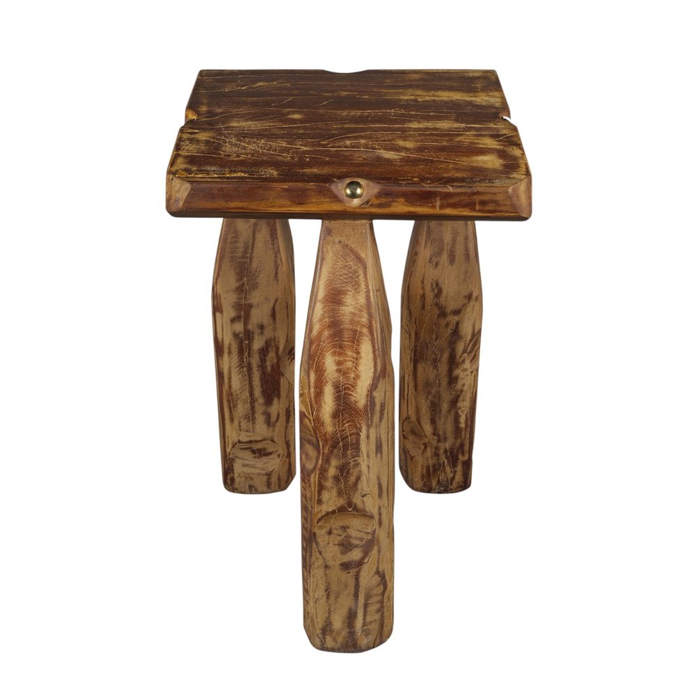 Brown Distressed Reclaimed Wood Square End Table - 24-inch