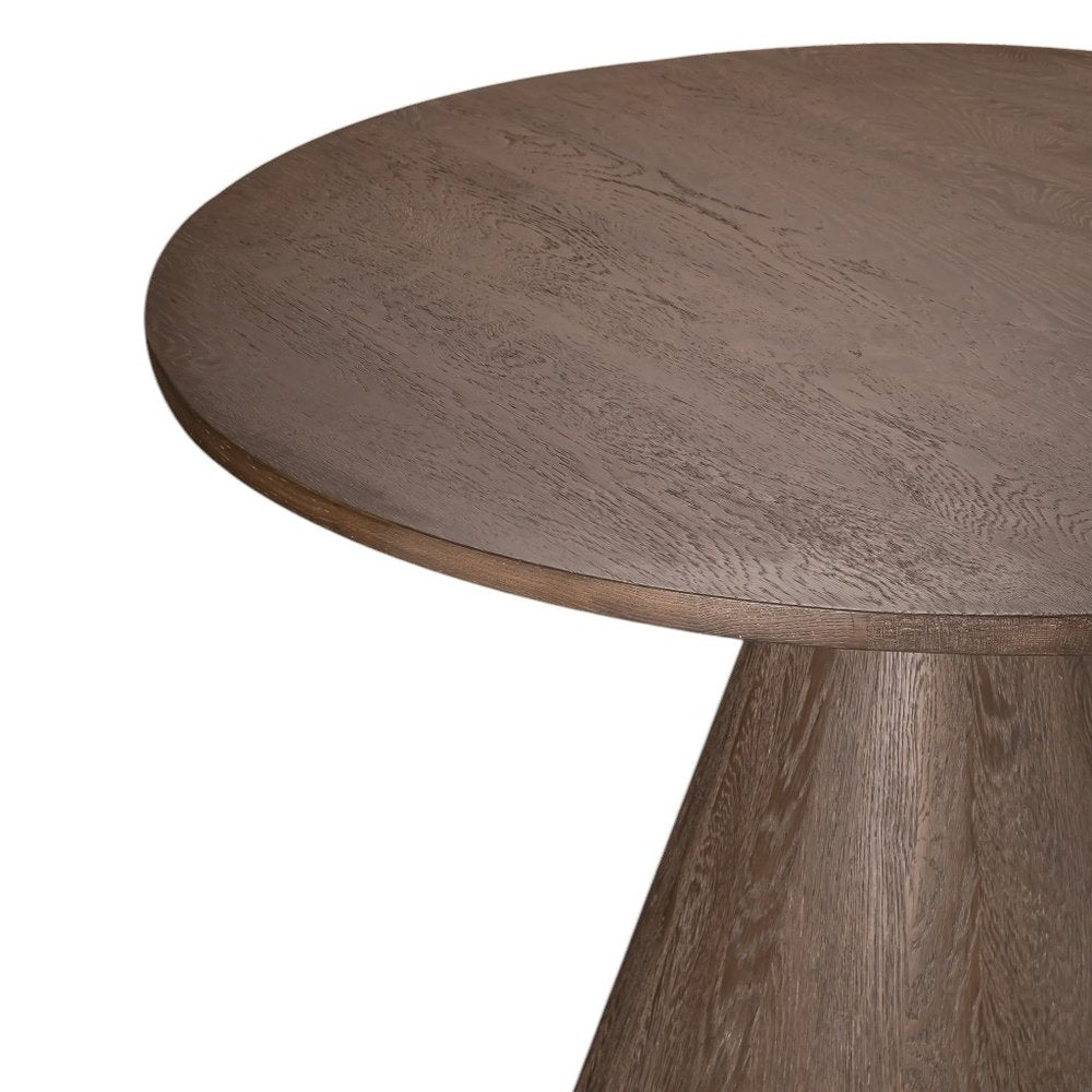Natural Solid Wood Pedestal Base Round Top Dining Table - 48-inch