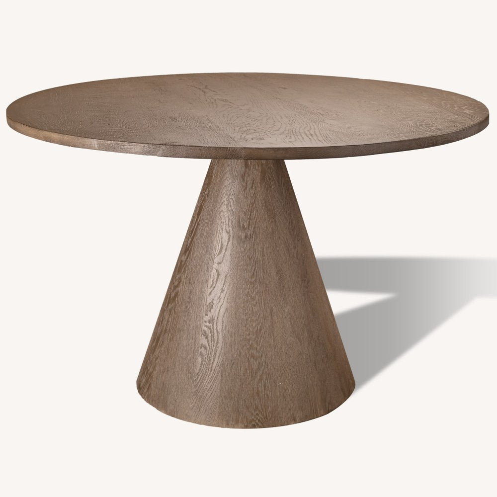 Natural Solid Wood Pedestal Base Round Top Dining Table - 48-inch