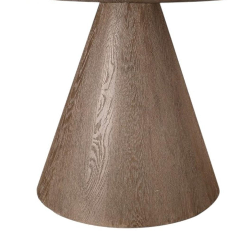 Natural Solid Wood Pedestal Base Round Top Dining Table - 48-inch