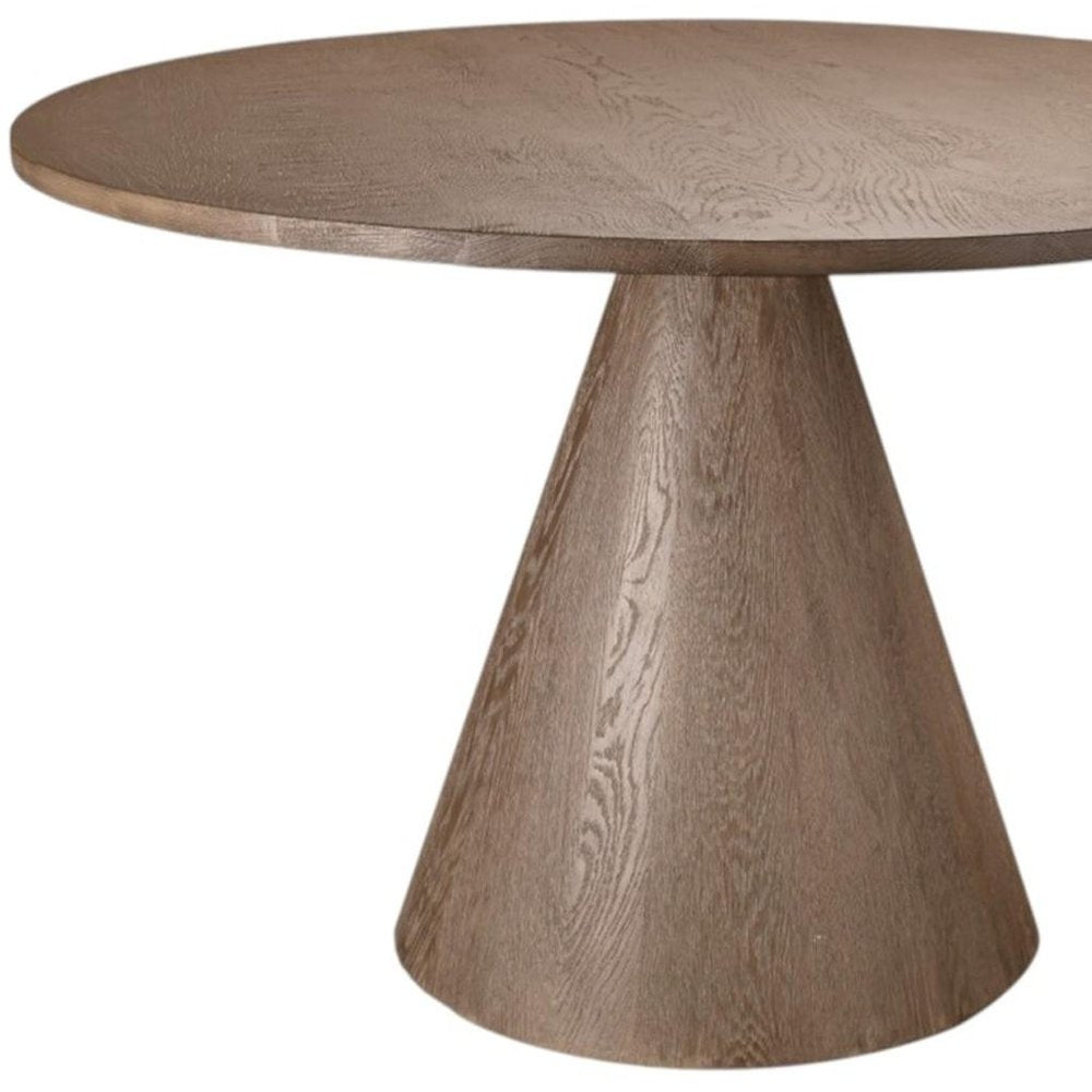 Natural Solid Wood Pedestal Base Round Top Dining Table - 48-inch