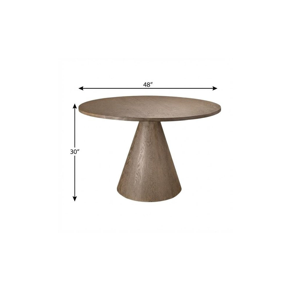 Natural Solid Wood Pedestal Base Round Top Dining Table - 48-inch