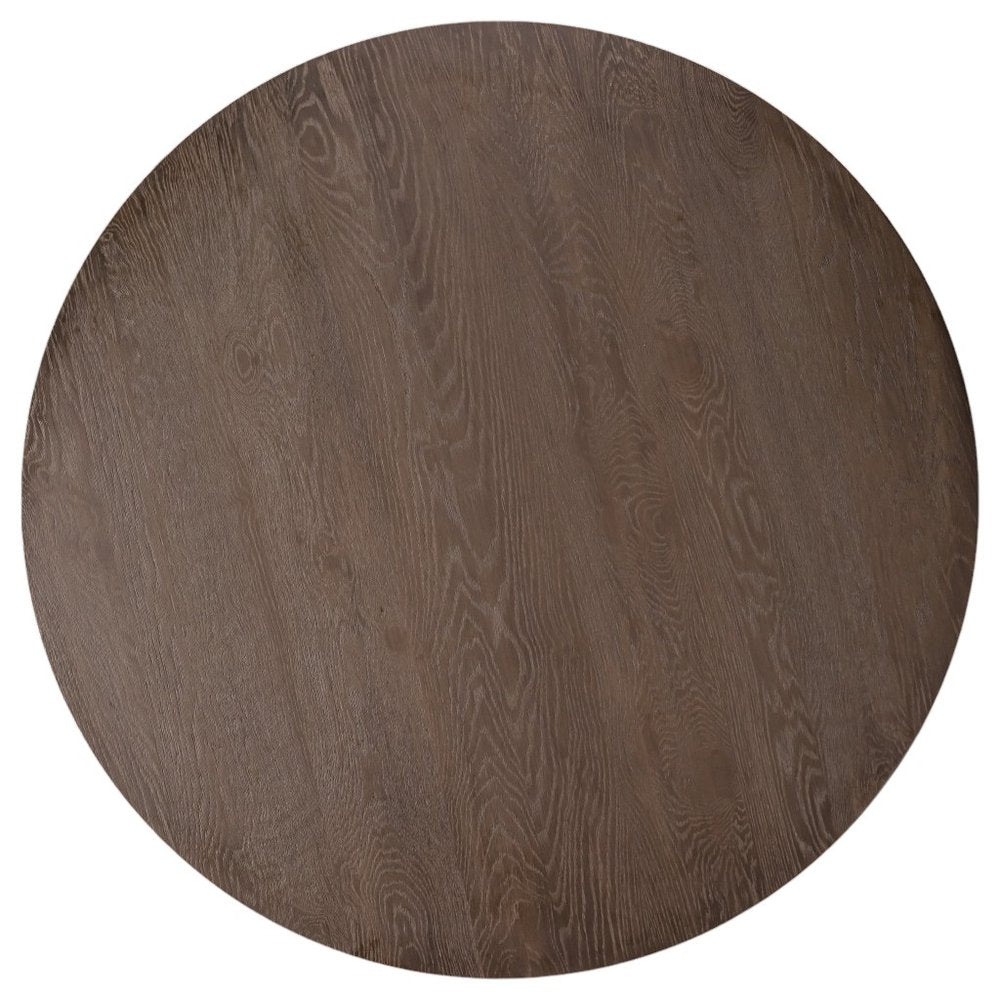 Natural Solid Wood Pedestal Base Round Top Dining Table - 48-inch