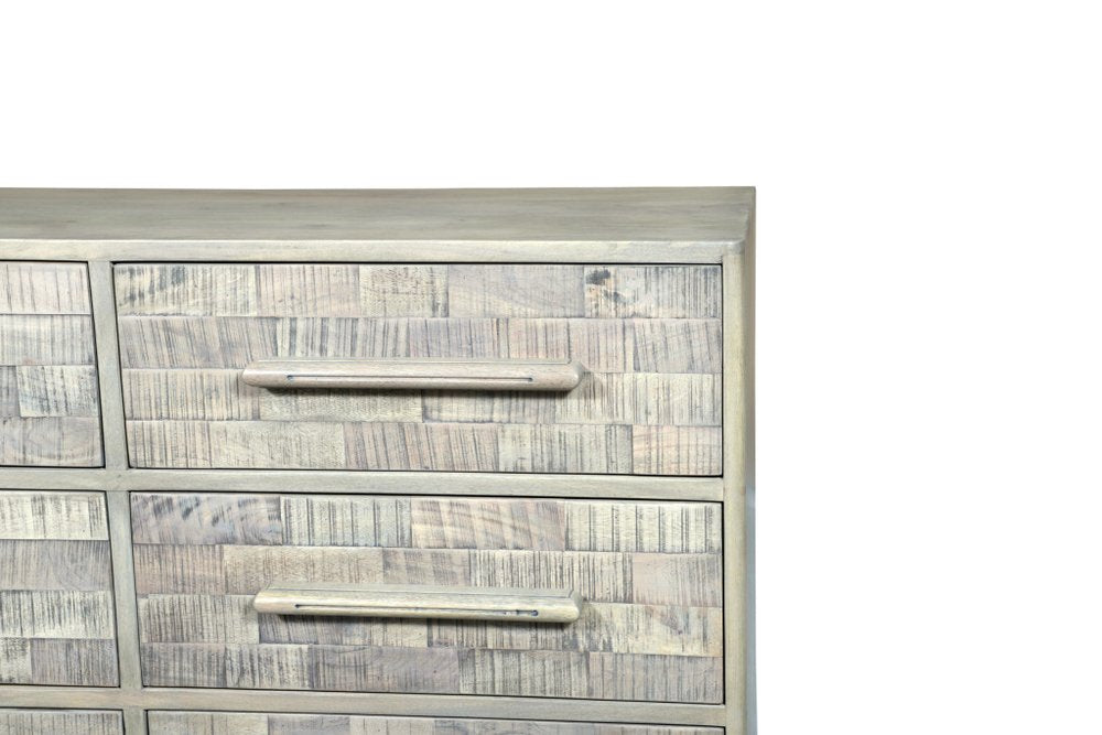 Gray Solid Wood Six Drawer Dresser - 57-inch