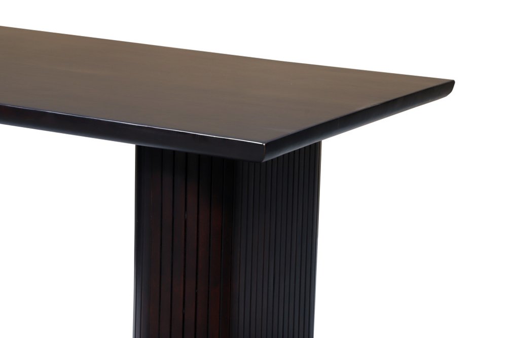 Dark Brown Wood Double Pedestal Base Dining Table - 82-inch