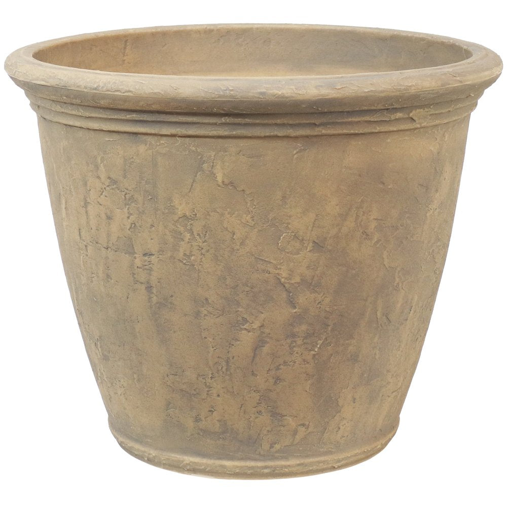 Beige Heavy Duty Plastic Round Pot Planter - 20 X 24-inch