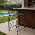 Black Steel Outdoor Accent Chair - 21-inch