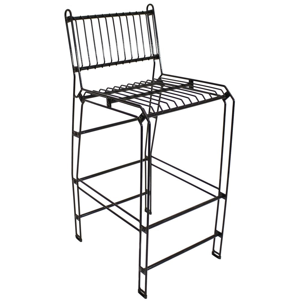 Black Steel Outdoor Accent Chair - 21-inch