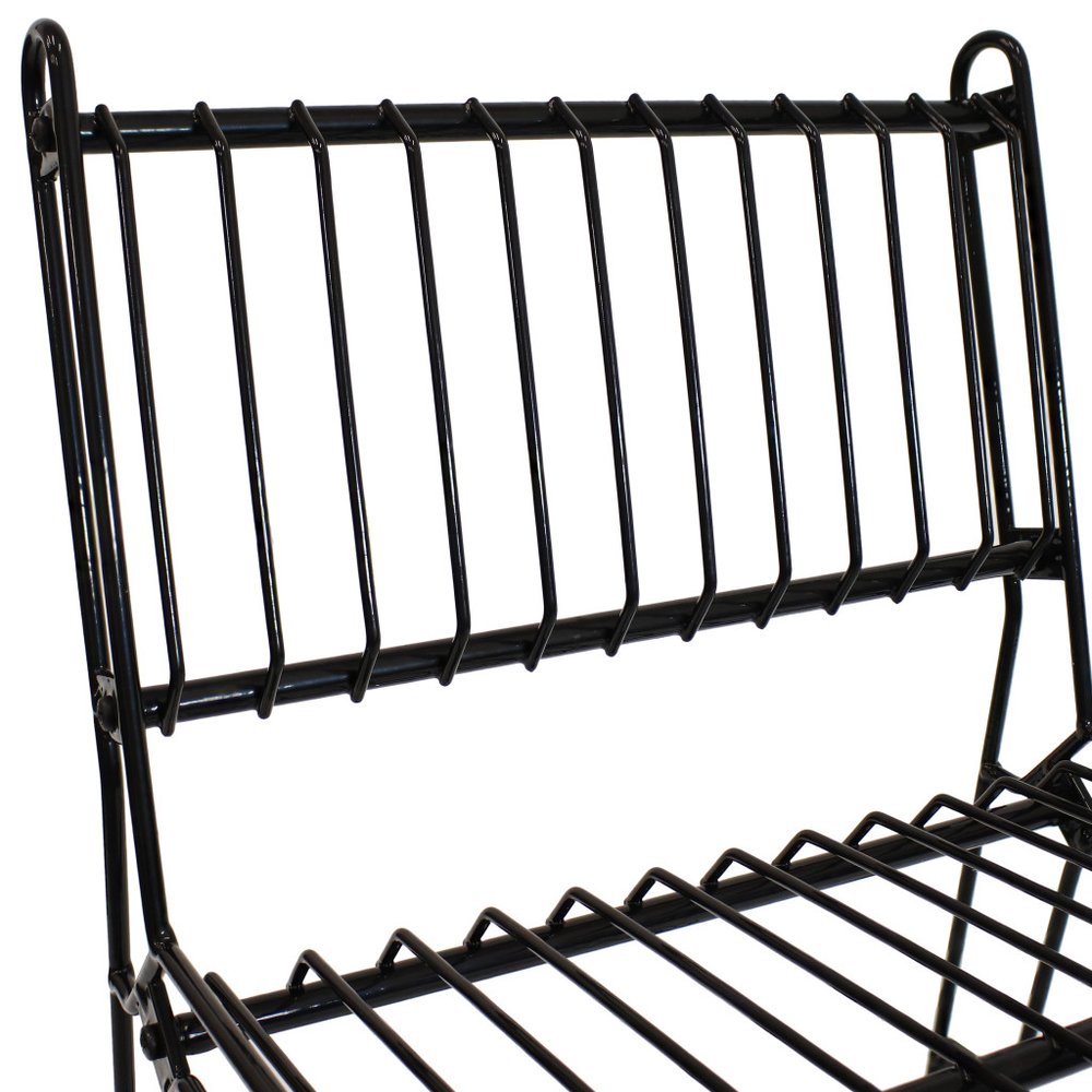 Black Steel Outdoor Accent Chair - 21-inch